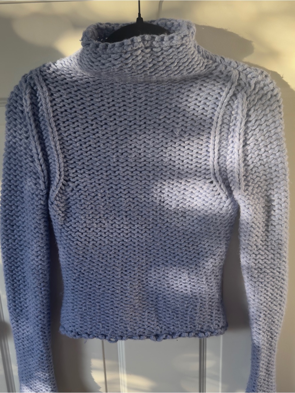 Vintage Bebe Turtleneck Chunky Knit Sweater - Light Lavender